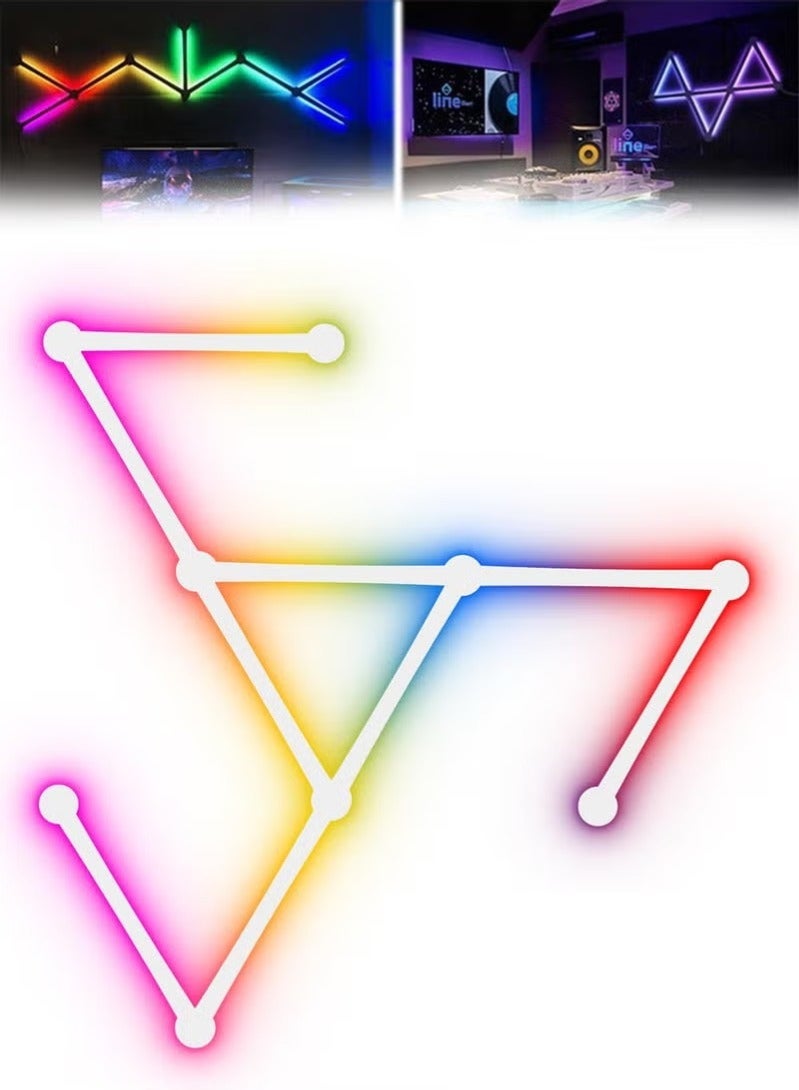 Arabest 9 LED Light Lines Smart WiFi LED Wall Light Lines 16M+ Color LED Dimmable Music Sync Gaming Room Bedroom Led Home Wall Decor Light Bars Kit Work Dual mode Symphony Wall Light Plastic Multicolor - Image 1