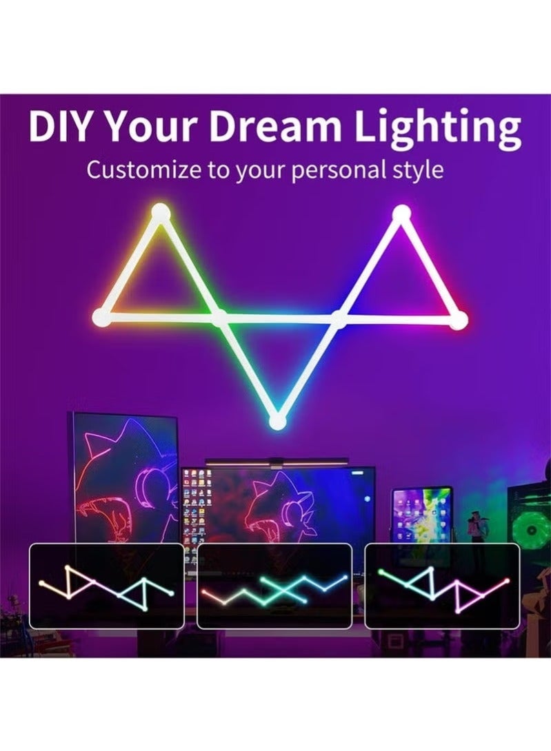 Arabest 9 LED Light Lines Smart WiFi LED Wall Light Lines 16M+ Color LED Dimmable Music Sync Gaming Room Bedroom Led Home Wall Decor Light Bars Kit Work Dual mode Symphony Wall Light Plastic Multicolor - Image 5