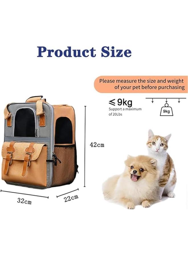 MIXDE Cat Carrier,Cat Soft-Sided Carrier bag for Cats,Pet Backpack with Three-Sided Breathable Mesh＆Removable Mat and Inner Safety Leash (orange)  - Image 2