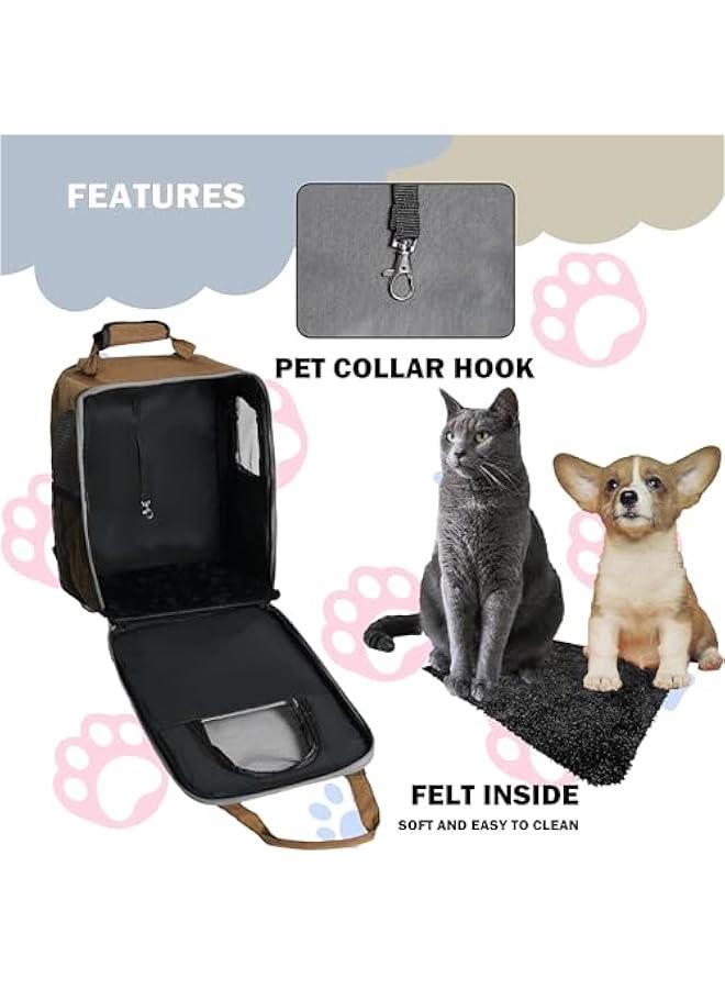MIXDE Cat Carrier,Cat Soft-Sided Carrier bag for Cats,Pet Backpack with Three-Sided Breathable Mesh＆Removable Mat and Inner Safety Leash (orange)  - Image 3