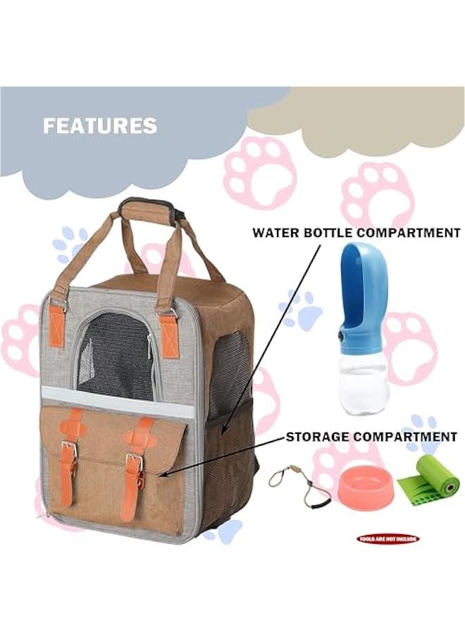 MIXDE Cat Carrier,Cat Soft-Sided Carrier bag for Cats,Pet Backpack with Three-Sided Breathable Mesh＆Removable Mat and Inner Safety Leash (orange)  - Image 4