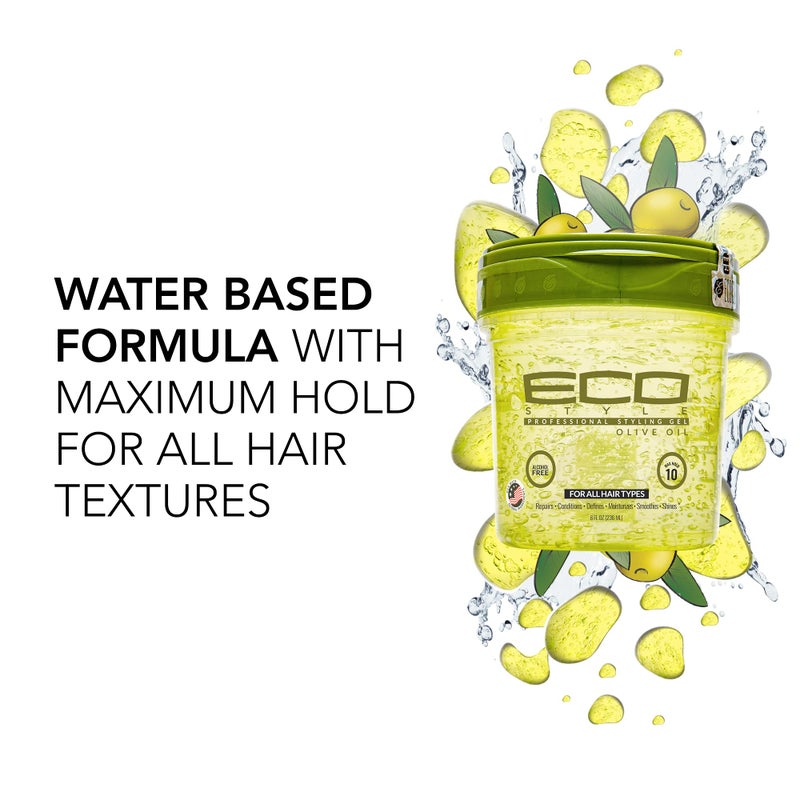 Eco Style Olive Oil Professional Styling Hair Gel, 16 oz (Pack of 3) - Image 4