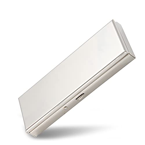 Goshentech 7 Day Pretty Mini Metal Pill Organizer Pill Box Built-in Makeup Mirror with Spring Open Design and 7 Compartment to Hold Vitamins Cod Liver Oil Supplements and Medication (Silver) - Image 1