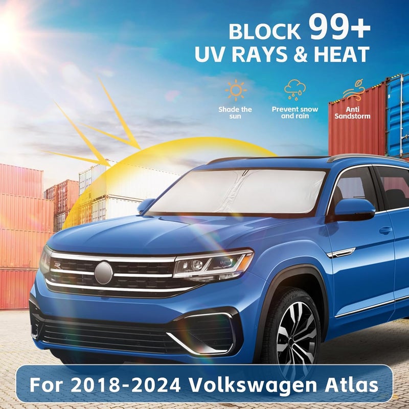 AuyNeas Windshield Sun Shade for Volkswagen Atlas 2018-2024 - Image 2