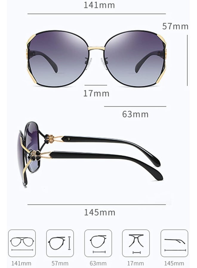 NALANDA Polarized Sunglasses With UV400 HD Lens Metal PC Frame for Women's Glasses For Outdoor Travel Driving Daily Use Etc,Vintage Retro Stylish Design,100% UV Blocking - Image 4