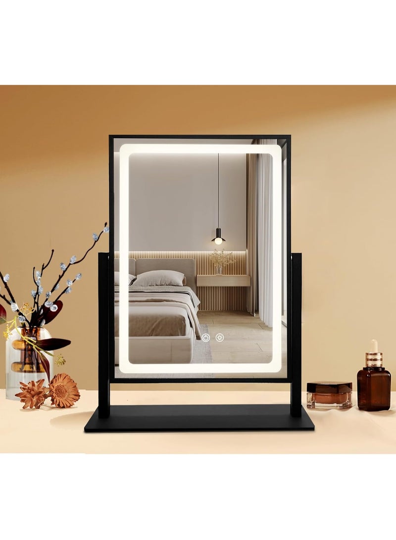 Rechargeable Vanity Mirror with Light Black 25x30cm - Image 1