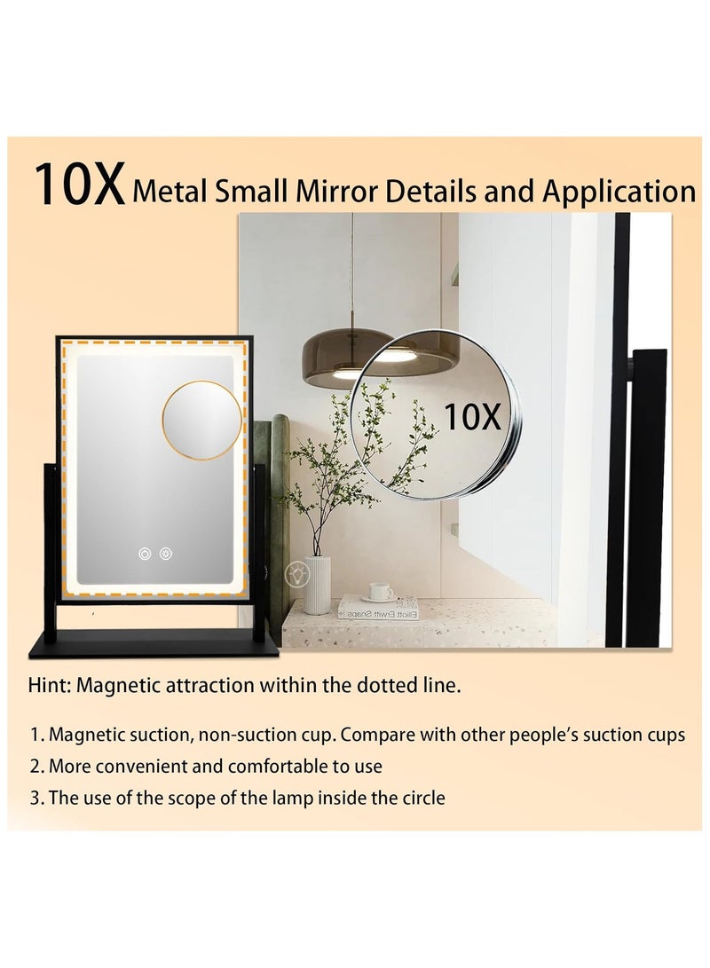 Rechargeable Vanity Mirror with Light Black 25x30cm - Image 5
