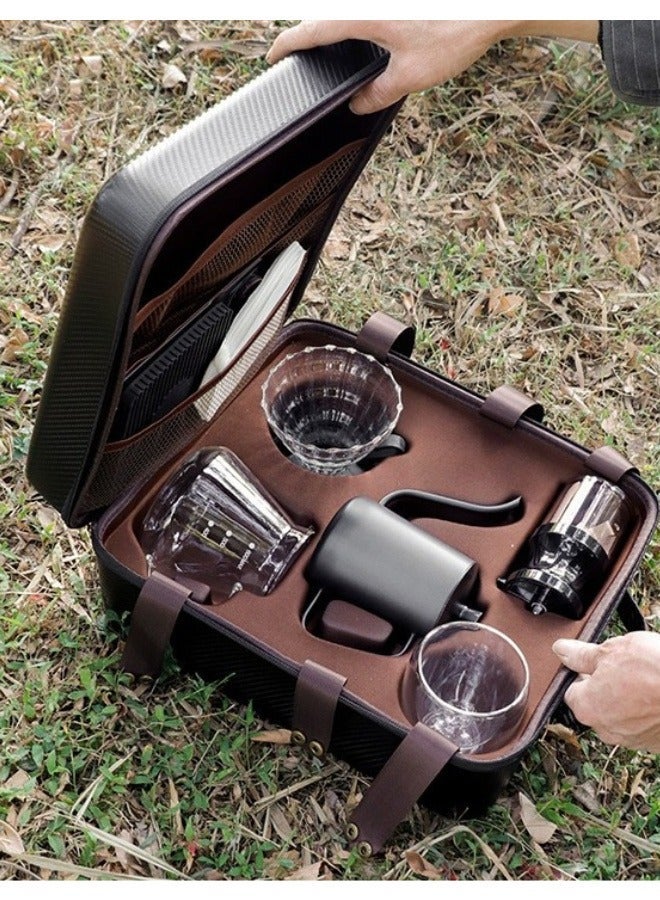 BIG MAX Portable Coffee Kit with Custom Foam Case | V60 Dripper + Upgraded Grinder for Home/Camping, Hand Brewing Coffee Maker Set, Drip Coffee with Coffee Travel Bag - Image 1