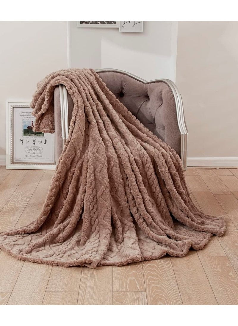Comfy - Comfy Soft & Fluffy Sheep Blanket/Throw Brown 60x80 cm - Image 1