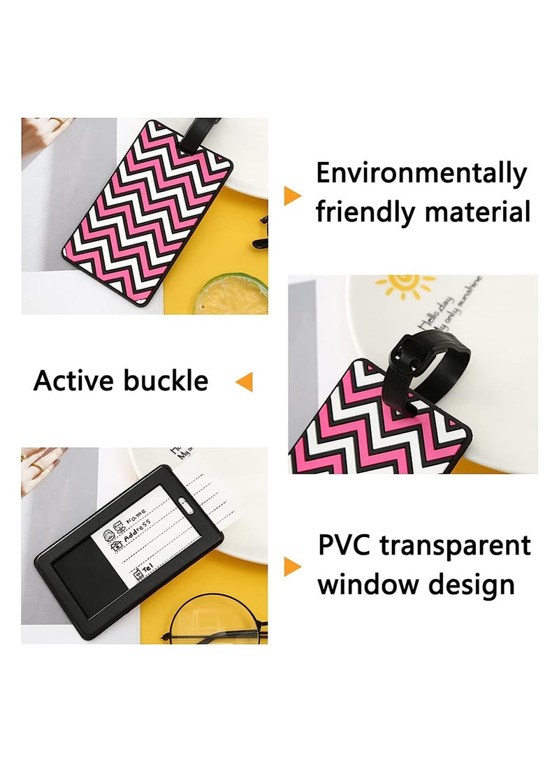 SYOSI 4 Pcs Luggage Labels for Suitcases Personalized Travel Secure Luggage Tags Premium PU Suitcase Tag for Travel Privacy Protection - Image 2