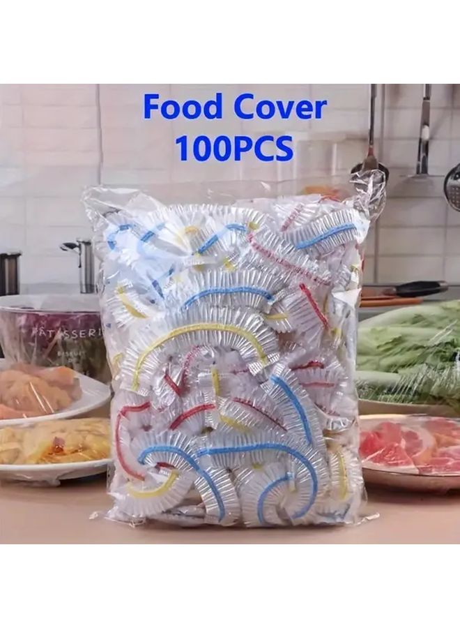 Reusable Stretch Food Bowl And Plate Covers 100pcs Microwave Dishwasher Safe - Image 1