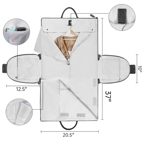 Ytonet Garment Bags for Travel, Convertible Garment Duffle Bags with Shoe Pouch, Large Carry on Garment Bag for Women, 2 in 1 Hanging Suitcase Suit Travel Duffel Overnight Bags, Black - Image 4