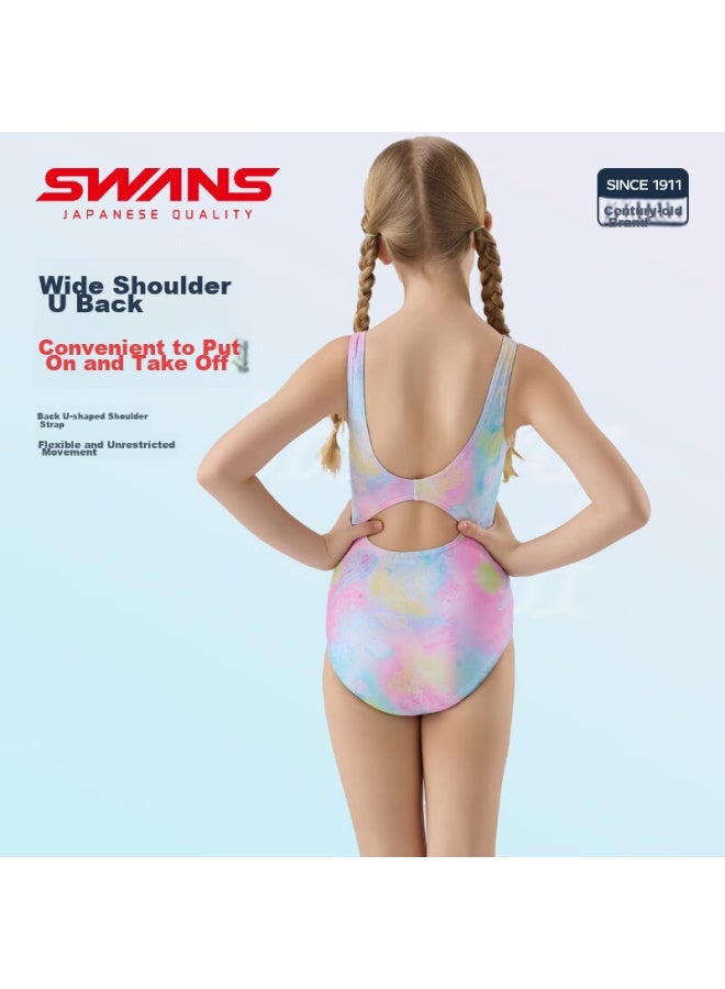Speed Vision Swans Children's Swimsuit, Girls' Training Swimwear, Triangle One-piece Professional Swimsuit For Girls, 233 140 - Image 5