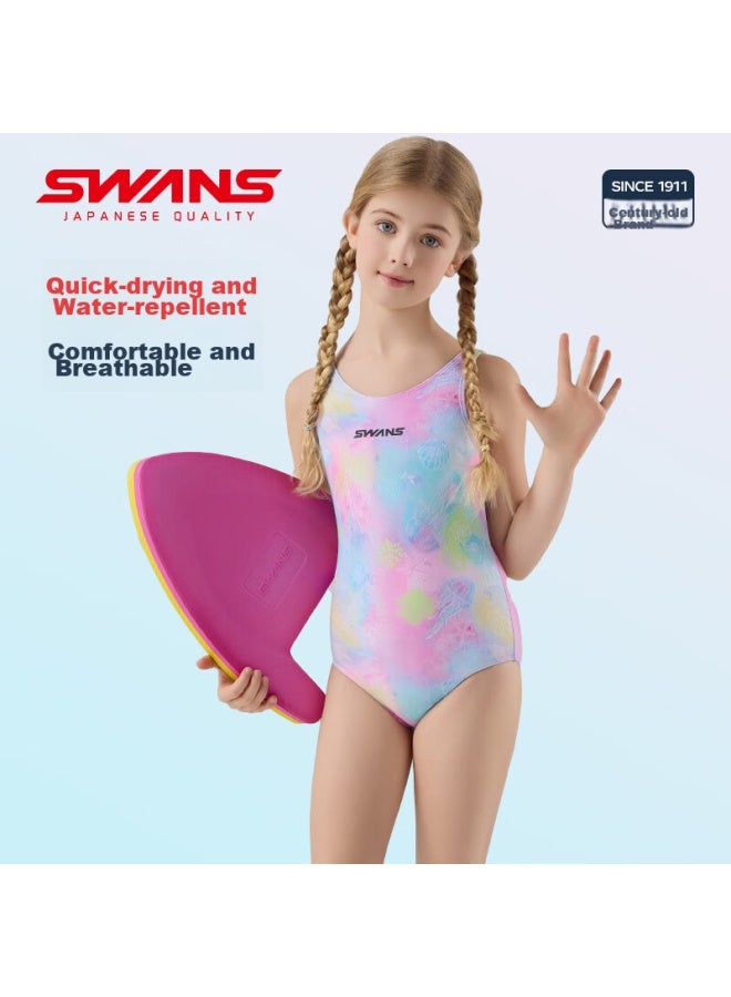 Speed Vision Swans Children's Swimsuit, Girls' Training Swimwear, Triangle One-piece Professional Swimsuit For Girls, 233 140 - Image 3