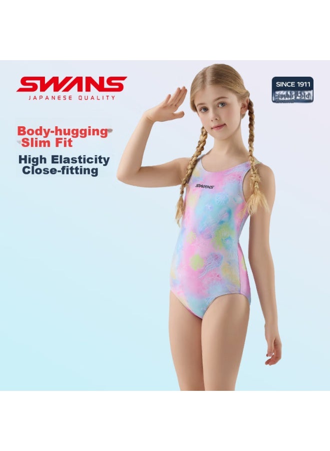 Speed Vision Swans Children's Swimsuit, Girls' Training Swimwear, Triangle One-piece Professional Swimsuit For Girls, 233 140 - Image 4
