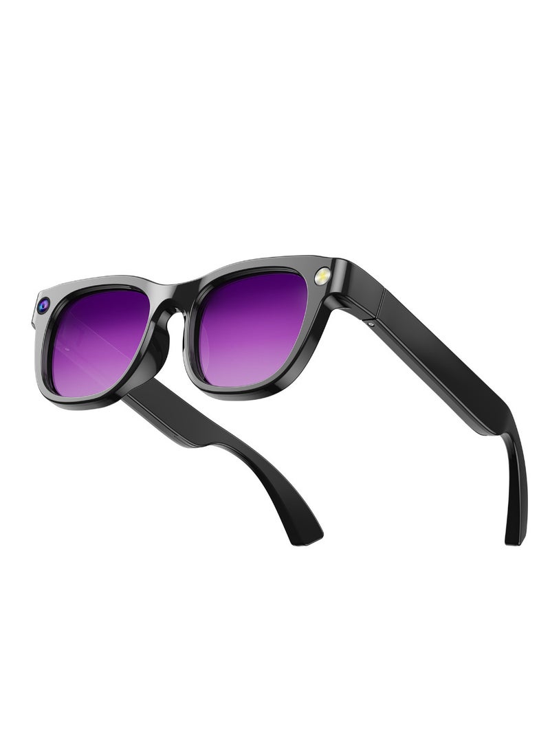 ZESITH Purple AI Smart Glasses, 8MP HD Camera, Anti-Shake Video, Real-Time Translation, Wireless Call, Music Playback - Image 1