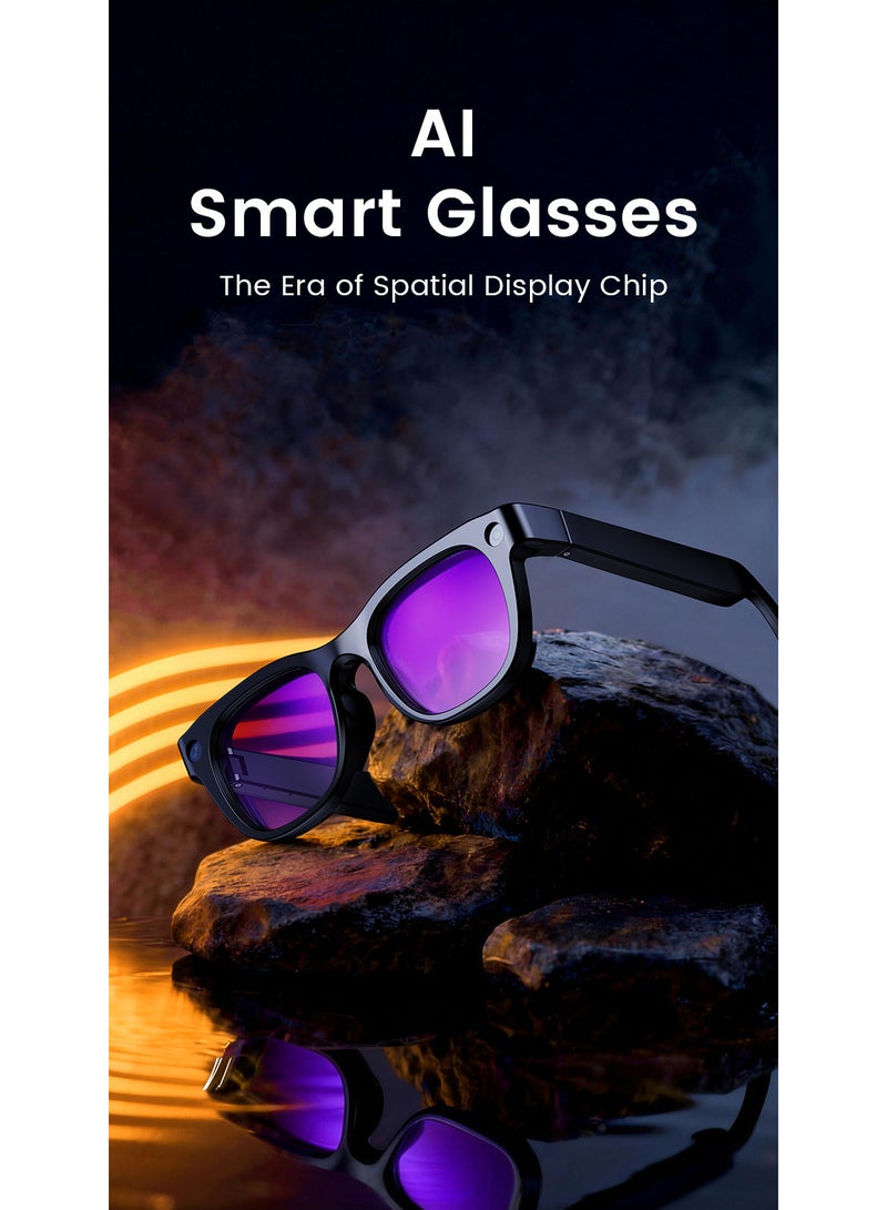 ZESITH Purple AI Smart Glasses, 8MP HD Camera, Anti-Shake Video, Real-Time Translation, Wireless Call, Music Playback - Image 5