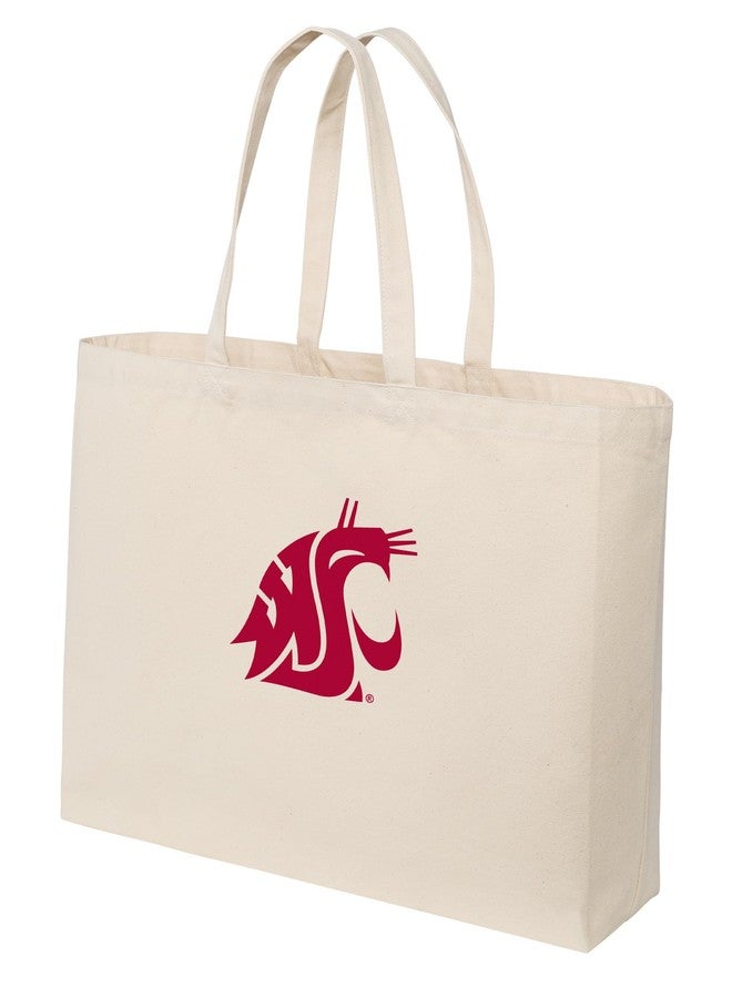 Broad Bay JUMBO Washington State University Tote Bag or Large Canvas Washington State Shopping Bag - Image 1