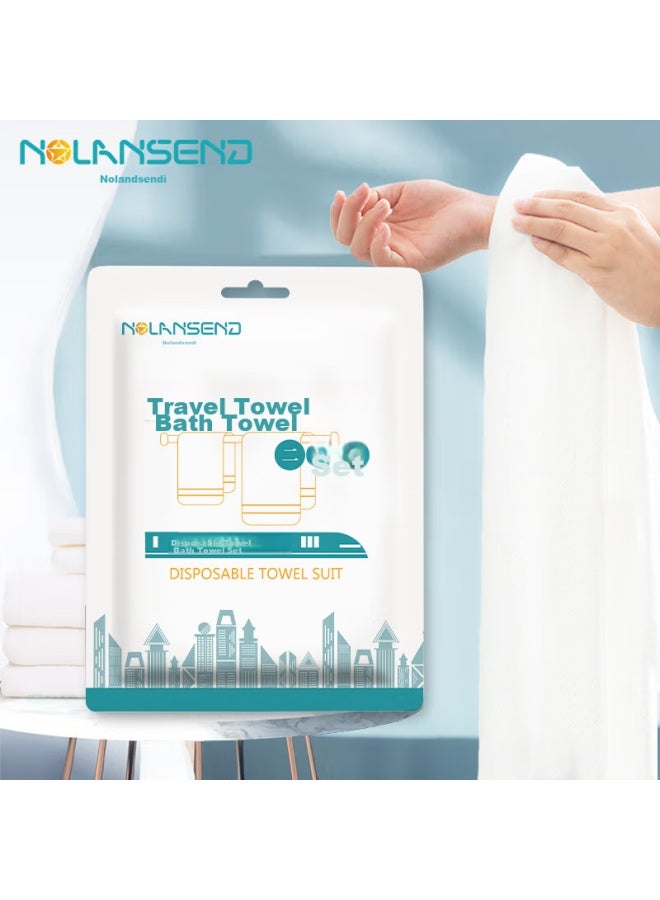 NOLANSEND Nuolansendi Travel Disposable Towel And Bath Towel 2-piece Set, Vacuum Non-compressed Extra Large For Business Trips, Hotels, And Inns, Non-woven Fabric - Image 1