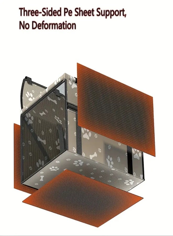 ارواق مقعد معزز للسيارة للكلاب وحامل سفر - حامل حيوانات أليفة أكسفورد قابل للطي مع مقود أمان وأشرطة قابلة للتعديل وتصميم قابل للغسل للقطط والكلاب الصغيرة - أسود - Image 2