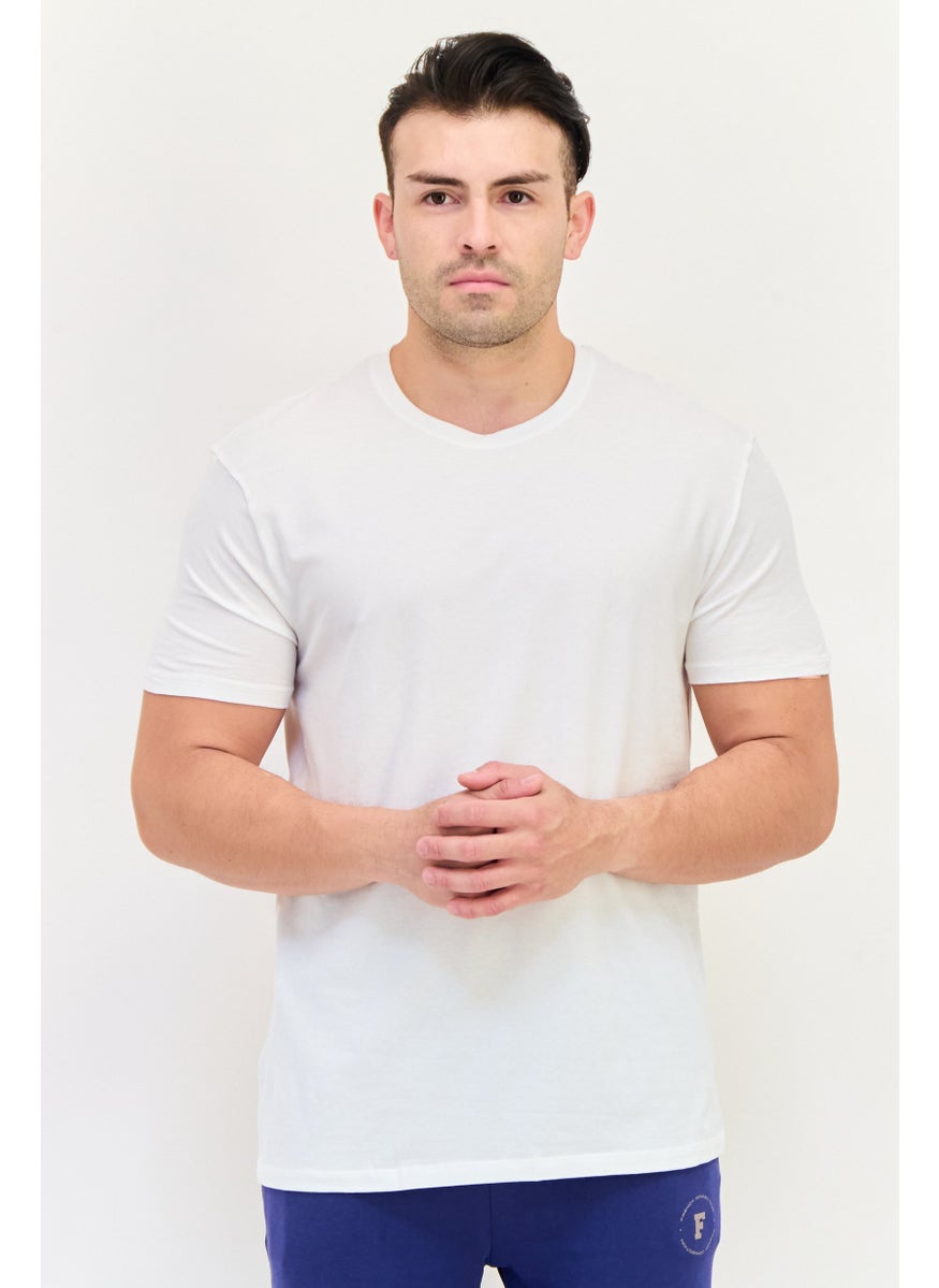 Tommy John Men 2 Pieces Crew Neck Short Sleeve Plain Undershirt, White  - Image 1