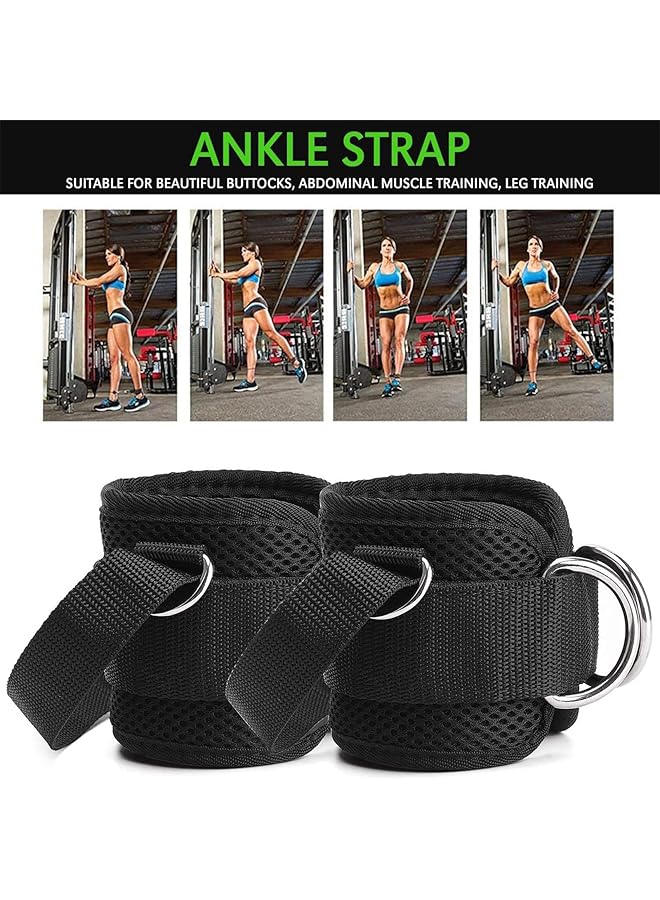 erorex 1 Pair Ankle Straps, Ankle Cuffs, D-Ring Ankle Cuffs For Cable Machines, Comfortable Workout Ankle Belt, Adjustable Padded Work Out Cuffs For Kickback, Glute Workout, Leg Extension, Black - Image 4