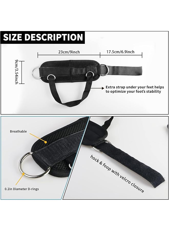 erorex 1 Pair Ankle Straps, Ankle Cuffs, D-Ring Ankle Cuffs For Cable Machines, Comfortable Workout Ankle Belt, Adjustable Padded Work Out Cuffs For Kickback, Glute Workout, Leg Extension, Black - Image 3