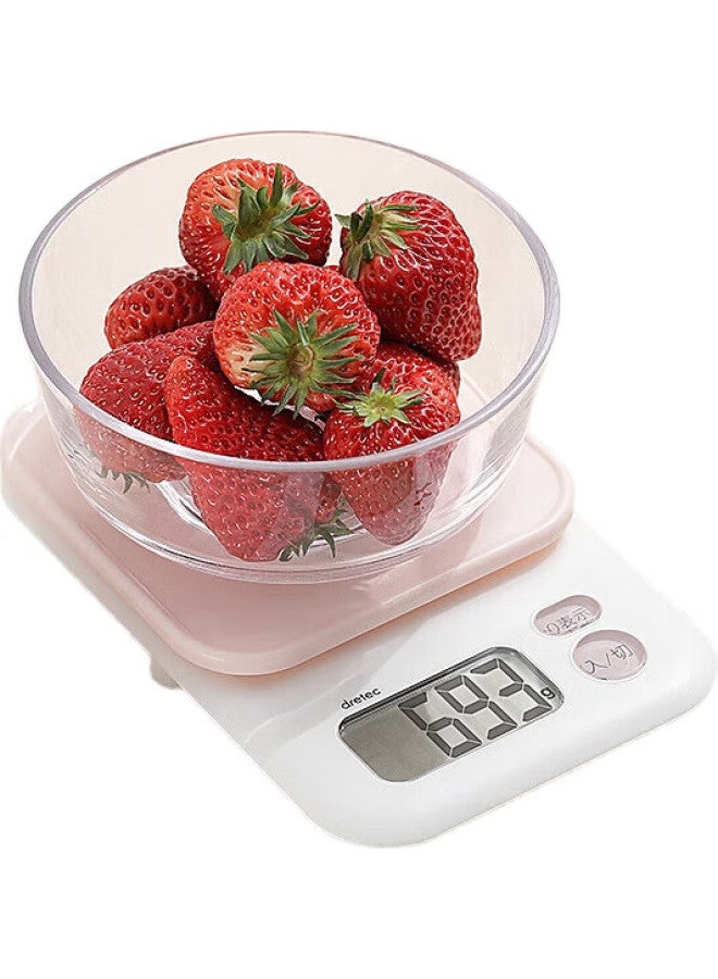 Dretec Electronic Kitchen Scale, 2Kg Capacity, Food Scale, Baking Scale, Kitchen Digital Scale, Ks-705, Cherry Blossom Pink - Image 2