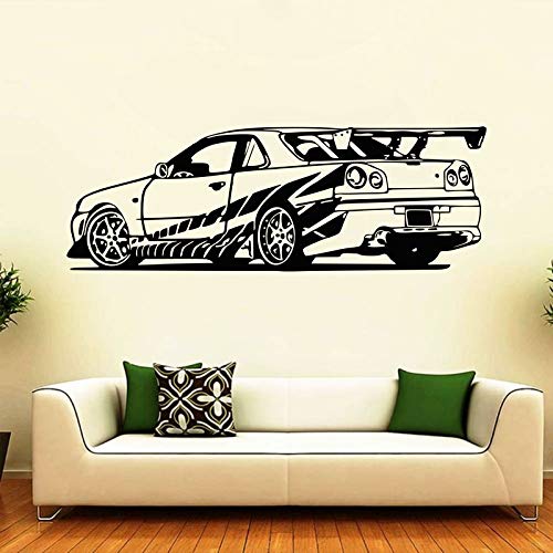 DivineDesigns Black Car Vector Form Wall Reusable Just Peel & Stick Self-Adhesive Sticker Ideal for Kids Room, Living Room, Bedroom, Office Bedroom Decoration (Multicolour, 91 * 33 cm - Pack of 1) - Image 2
