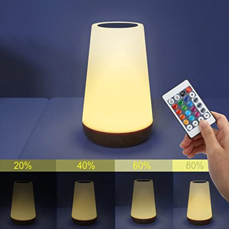مصباح بجانب السرير LED، ضوء ليلي ملون، مصباح ليلي USB ملون قابل لإعادة الشحن مع تحكم باللمس وتحكم عن بعد في السطوع قابل للتعديل لغرفة النوم وغرفة الأطفال وغرفة المعيشة - Image 4