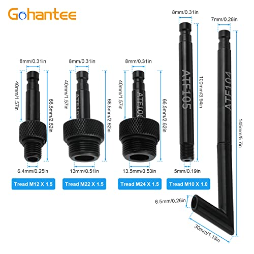 gohantee محول تعبئة زيت سائل نقل الحركة الأوتوماتيكي مع مجموعة تعبئة يدوية تشمل موزع معدني مع صمام إيقاف، بديل لأودي 09G 01J 722.9 CVT DSG ATF بنز 722.9 - Image 2