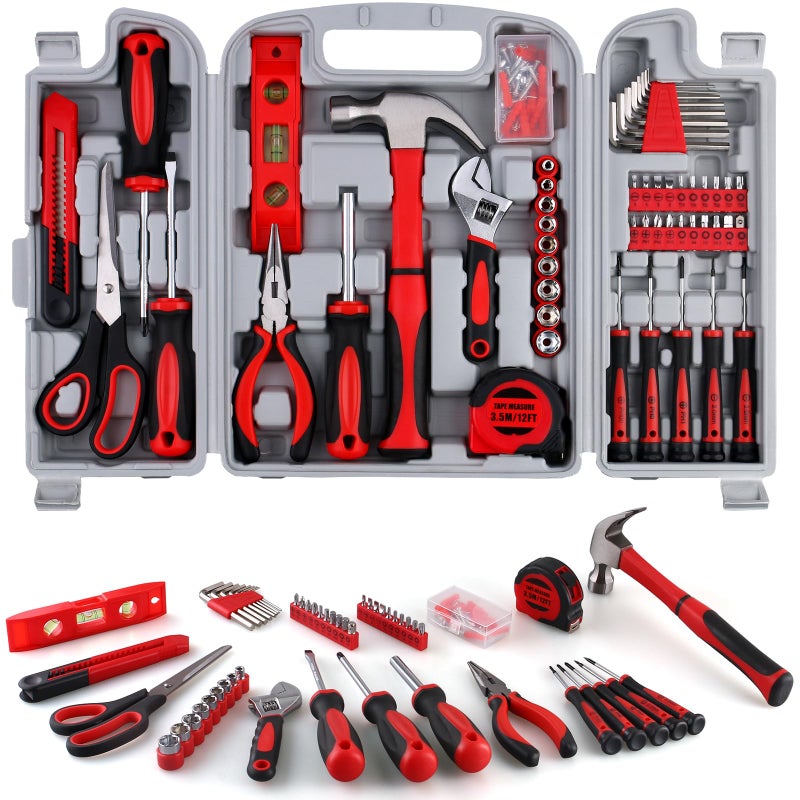 WINNER 156-Piece Delicate All-Purpose Home Tool Kit in Foldable Toolbox, Unisex | Complete and Essential Hand Tools Set for General House Repairs, Dorm, Apartments, Perfect Housewarming & Holiday Gift - Image 1