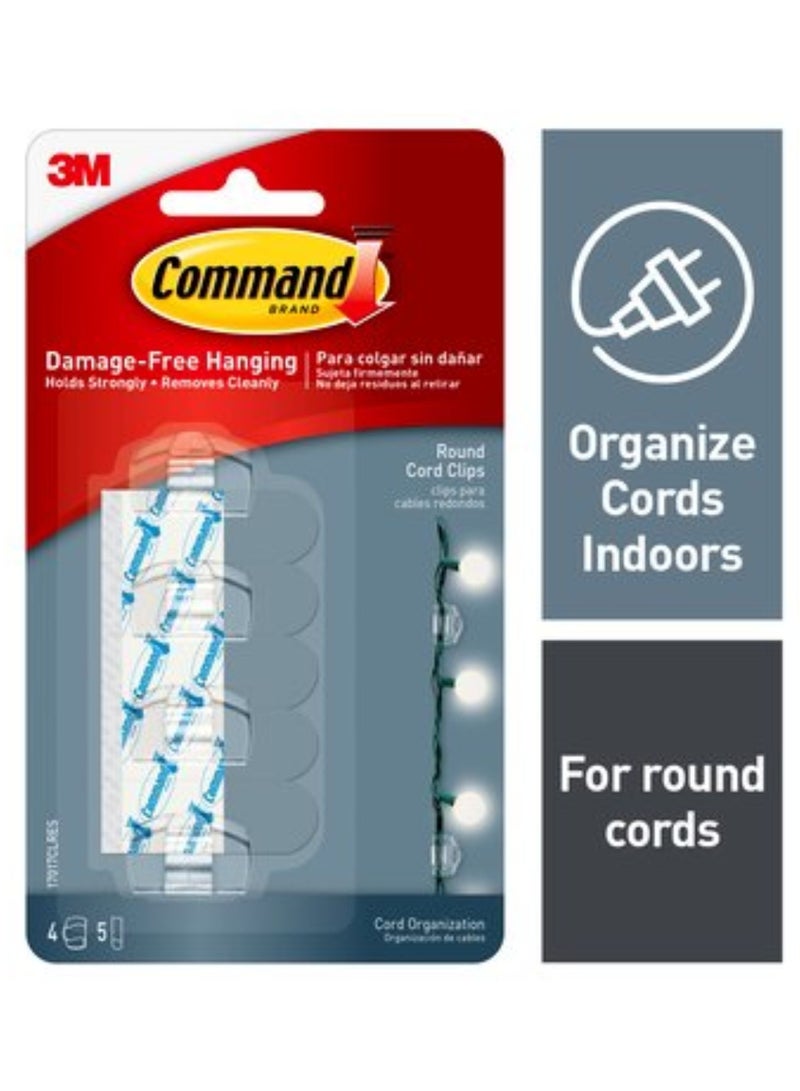 3M 3M Clear Round Cord Clips/Clear Strips [4clips,5Strips