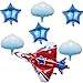 BIEUFBJI 42 Fighter Jet Airplane Ballons Cartoon Airplane Birthday Party Decorations Airplane Aviator Adventure Themed 7Pcs - Image 3
