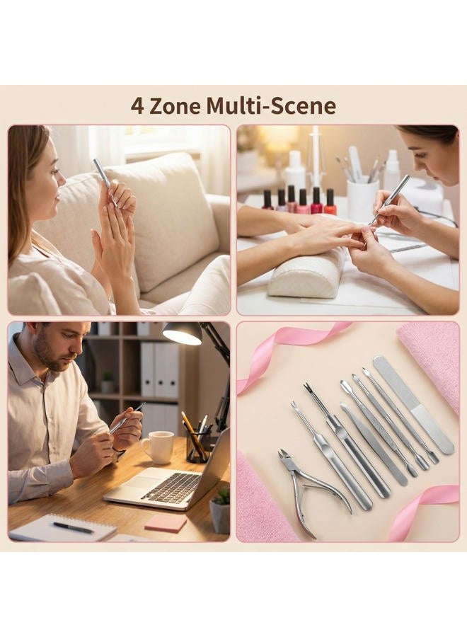 ericotry Professional Stainless Steel Cuticle Pusher Trimmer Hangnails Nails Cleaner Scissors Remover Nipper Clipper/Nail Art Manicure Tool for Adult - Image 5