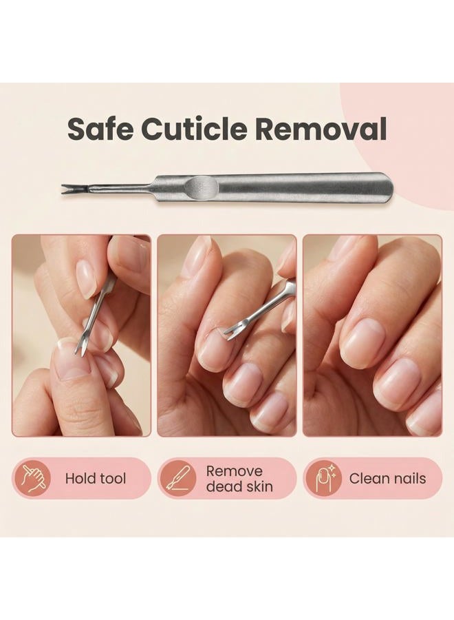 ericotry Professional Stainless Steel Cuticle Pusher Trimmer Hangnails Nails Cleaner Scissors Remover Nipper Clipper/Nail Art Manicure Tool for Adult - Image 4
