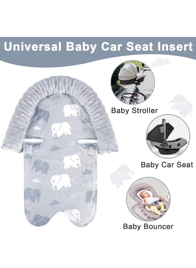 TANOFAR Baby Car Seat Insert and Strap Covers, Gray Carseat Head Support for Boys, Soft Unisex Cushion Fit for Car Seats, Stroller, Bouncers, Elephant - Image 5