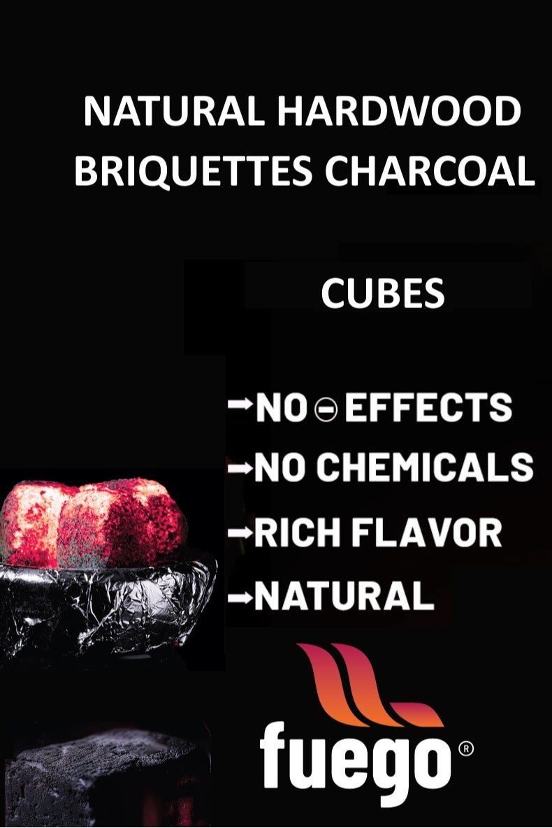 Natural Hardwood Briquettes Charcoal Cubes (1KG Box)