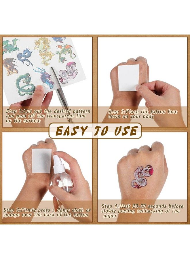 Maitys 288 Pieces 18 Sheets Dragon Temporary Dragon Stickers Dragon For Kids Dragon Party Favor Supplies Decor - Image 4