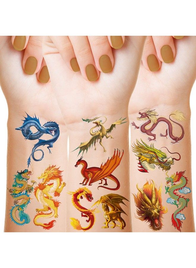 Maitys 288 Pieces 18 Sheets Dragon Temporary Dragon Stickers Dragon For Kids Dragon Party Favor Supplies Decor - Image 2