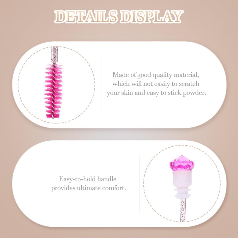8 Pcs Pink Red Empty Mascara Tubes Eyelash Brush Wands Set For Makeup Application - Image 5