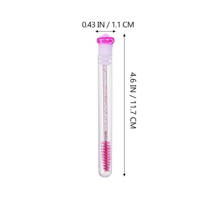 8 Pcs Pink Red Empty Mascara Tubes Eyelash Brush Wands Set For Makeup Application - Image 3