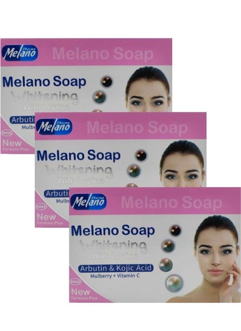 Pack of 3 Melano Soap With Arbutin and Kojic Acid, Mulberry Vitamin C for Whitening skin