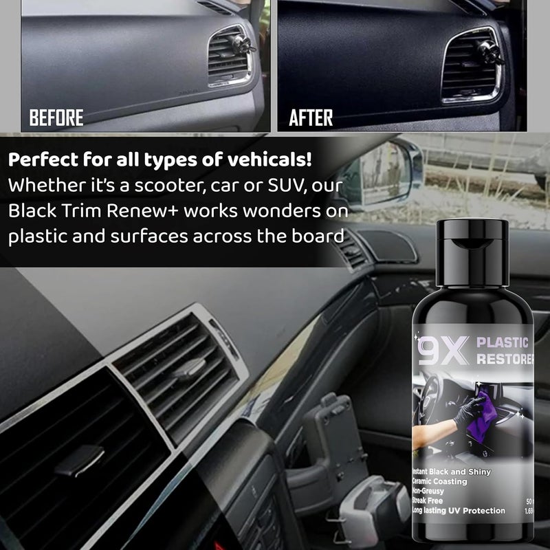 SHOPYSTAR Cristal Cohaltin Car Trim Restoration - 2024 AutoGlow Crystal Coating for Car Plastic Parts with Applicator Sponge Plastic Renovation Coating Agent And Restorer for And Exterior pack of 1 - Image 2