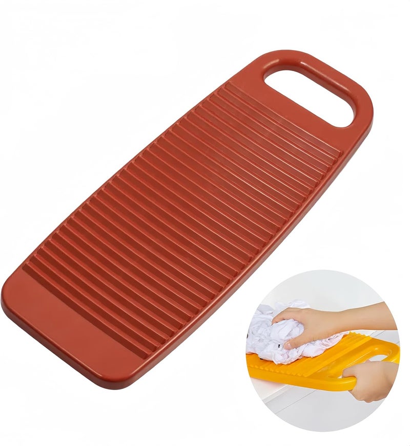 Cansybil Wash Board,Non-Slip Laundry Washing Board, Household Washboard, Hand Wash Board, Manual Wash Clothes Laundry Pad Scrubbing Board for Household (Red, Small) - Image 1