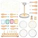 UMU Large Wooden Dish Set 28Piece Tableware for Kids Play Kitchen with Plates Cups Cutlery Drying Rack Pretend Play Kitchen Accessories for Children Ages 3 4 5 6 - Image 3