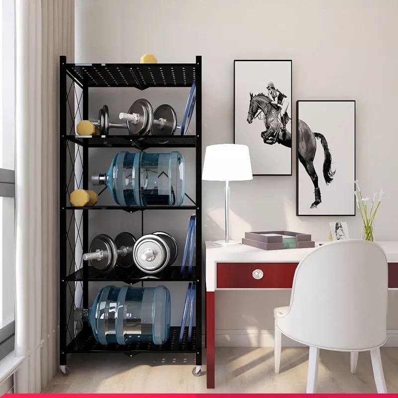 Foldable Metal 5-Tier Organizer Rack for Tools and Kitchen Appliances - Image 3