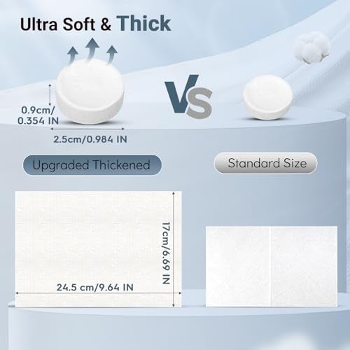 Classycoo Compressed Towel 100 PCS Tablets Thick Individually Wrapped Portable Disposable Face Towel Cotton Coin Cloth for Travel Camping Hiking Beauty ClothsSoft Odorless 964 x 7 IN - Image 3