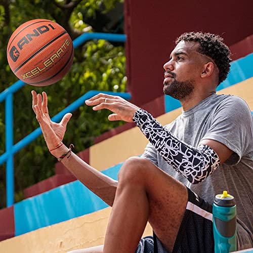 AND1 Xcelerate Rubber Basketball: Game Ready, Regulation Size 7 (29.5”) Streetball, Made for Indoor/Outdoor Basketball Games- Black Camo - Image 4
