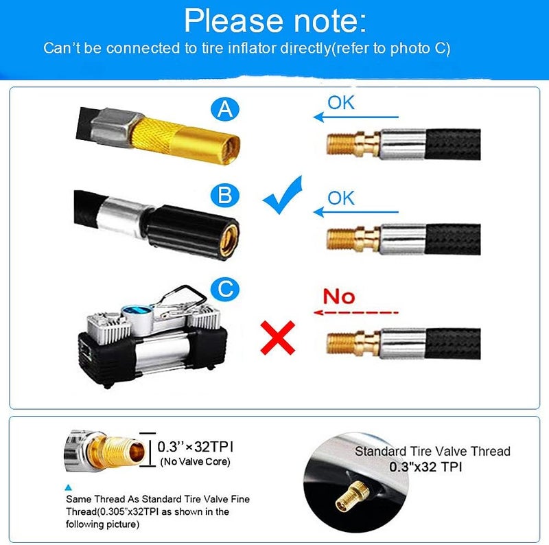 ANTHYTA Tyre Inflator Hose Adapter - Pack of 2 for Car and Motorcycle - Image 2
